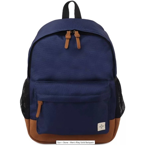 Sun + Stone Other - Sun + Stone Men's Riley Solid Classic Backpack Laptop Compatible Adj Straps NEW